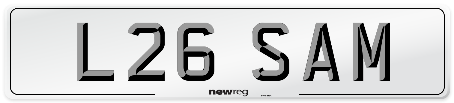 L26 SAM Number Plate from New Reg